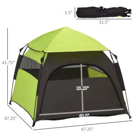 PawHut Pop Up Dog Tent For Extra Large And Large Dogs, Portable Pet Camping Tent With Carrying Bag For Beach, Backyard, Home, Green