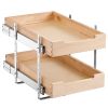 2 Tier Pull Out Cabinet Organizer, 14"W x 21"D Cabinet Drawer, Soft Close Slide out Shelf, Heavy-Duty Sliding Wood Drawer, Adjustable Base Cabinet Or