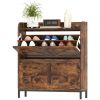 Shoe Cabinet Organizer with 2 Flip Drawers, Legs, Narrow Shoe Storage Cabinet for Entryway, Hallway, Rustic Brown