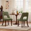 Dining Chair Set of 2,Upholstered Chenille Fabric Dining Chair Curved Solid Wood Legs, Elegant Tufted Club Dining Room Kitchen Room Dining Chair,Gree