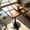Square Dining Table, 27.6" Tulip Table with Thickened Edge Decor Tabletop & Metal Pedestal, Mid Century Modern Bistro Table for Kitchen, Small Places