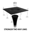 Square Dining Table, 27.6" Tulip Table with Thickened Edge Decor Tabletop & Metal Pedestal, Mid Century Modern Bistro Table for Kitchen, Small Places