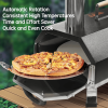12-inch Automatic Rotating Pizza Oven with Built-in Thermometer-Portable Wood-Fired Pizza Oven, Outdoor Kitchen Authentic Stone-Baked Pizza, Independ