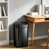 50L Matte Black Stainless Steel Automatic Sensor Trash Can, Touchless Motion Activated Garbage Bin with Sealed Lid, Large Capacity Waste Container fo