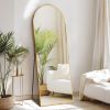 64"x21" Arched Full Length Mirror, Full Body Standing Mirror Floor Mirrors, Gold