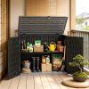 Horizontal Resin Storage Shed 20 Cu.Ft with Adjustable Shelf Outdoor Garden Equipment Organizer