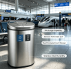 Large 70 Liter Touch Free Smart Motion Sensor Recycling Trash Can, Fingerprint Resistant Stainless Steel Dual Bin for Recyclables & General Waste, Od