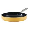 Style 11.25 Inch Nonstick Cookware Deep Round Grill Pan, Dishwasher Safe and Oven Safe to 500Ã‚Â°F, Yellow