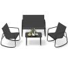 4 PCS Patio Furniture Set Outdoor Rocker Chair Conversation Set