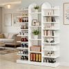 Wooden shoe rack, independent, with open storage, shelf, display rack, display stands
