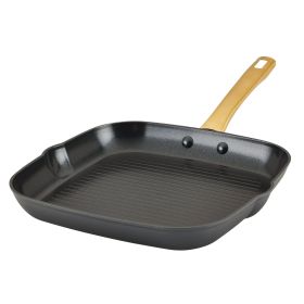 Forged Induction 11 Inch Ceramic Nonstick Square Grill Pan, Dishwasher Safe and Oven Safe to 500Ã‚Â°F, Black