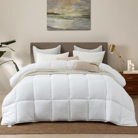 Dorrin Nessin Down Alternative Comforter Duvet Inserts Queen Size 90x90 All Season, Ultra Soft Double Brushed Microfiber Shell, Classic Box Stitched