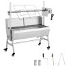 Rotisserie Grill, 38W BBQ Outdoor Pig & Lamb Spit Roaster, Charcoal Spit Roaster with 132 LBS Load Capacity & 7-Level Height, Stainless Steel Electri