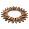 Wall Mirror Decorative, 12-inch Rustic Wood Wall Decor Mirror, Boho Sunburst Aesthetic Mirrors for Bedroom Living Room Bathroom Entryway - Warming Gi