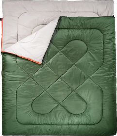 40Ã‚Â°F Cool Weather Two-Person Sleeping Bag, 87 Inches x 59 Inches, Olive Green