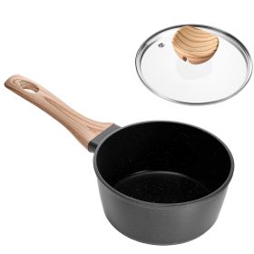 1.5 QT Saucepan, Nonstick Saucepan with Tempered Glass Lid, Multipurpose Cooking Sauce Pot with Detachable Handle, Sauce Pan Small Kitchen Cooking Po
