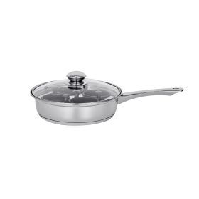 Egg Poacher Pan, 4-Cup Poached Egg Maker, Stainless Steel Poaching Pan and Frying Skillet, with 4 Nonsitck Detachable Large Cups, Lid, and Silicone S