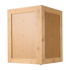 Corner Bread Box for Kitchen Counter, Double Layer Large Capacity Bamboo Bread Storage Container, Farmhouse Wooden Breadbox for Homemade Bread, Stora
