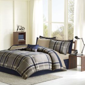 Full Plaid Comforter Set with Bed Sheets
