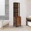 Salon Station for Hair Stylist; Barber Equipment with Drawer; Cabinet and Shelves; Vintage Brown