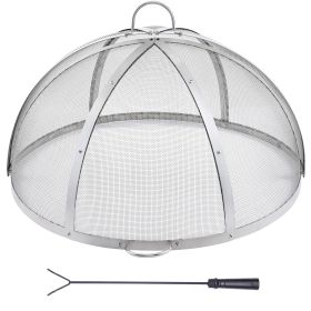 Firepit Spark Screen Lid, 40" Diameter, Outdoor Firepit Ring Cover Round Accessories, Fire Pit Metal Cover