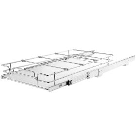 11"Wx21"Dx2.5"H Pull Out Cabinet Organizer, Heavy Duty Slide Out Pantry Shelves, Steel Roll Out Drawers, Sliding Drawer Storage for Home Under Sink,