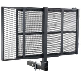 Hitch Mount Cargo Carrier, 45.3" x 25.6" Iron Hitch Cargo Rack with Folding Ramp, Hitch Rack Basket with Stabilizer and Straps, 500LBS Mobility Scoot