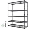 Storage Shelving Unit, 5-Tier Adjustable, 2000 lbs Capacity, Heavy Duty Garage Shelves Metal Organizer Wire Rack, Black, 60" L x 24" W x 78" H for Ki