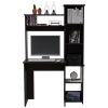 Desk, Five Shelves, Two Superior Shelves, Black