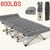 75 Inch Heavy Duty Folding Camping Cot with Flip Mattress Portable Guest Bed with Carry Bag 600 lbs Capacity for Adults and Teens Ideal for Travel Ga