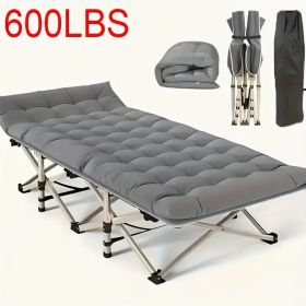 75 Inch Heavy Duty Folding Camping Cot with Flip Mattress Portable Guest Bed with Carry Bag 600 lbs Capacity for Adults and Teens Ideal for Travel Ga