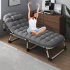 Heavy duty folding bed, camping bed with flip-up mattress (mattress included), portable guest bed, suitable for teenagers, adults, travel, garden, ba