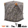 Hunting Blind, 2-3 Person Thermal Ground Blinds with Tri-Leg Chair and Carrying Bag, Portable Camouflage Tent, Durable Concealed Shelter with Silent