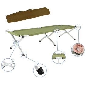 Portable Folding Camping Cot with Carrying Bag Army (Green)