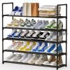 5-Tier Stackable Shoe Rack Organizer with Metal Frame, 35.5 inch Length, Holds 25Ã¢â‚¬â€œ30 Pairs, Black