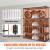 Storage Shelving Unit, 5-Tier Adjustable, 2000 lbs Capacity, Heavy Duty Garage Shelves Metal Organizer Wire Rack, Black, 60" L x 24" W x 78" H for Ki