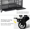 55" Heavy Duty Dog Crate Large Dog cage Strong Metal Dog Kennels and Crates for Large Dogs with 4 Lockable Wheels
