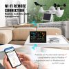 7-in-1 Wi-Fi Weather Station, 7.5 in Color Display, Home Weather Station Indoor Outdoor, with Solar Wireless Outdoor Sensor Alarm Alerts, for Tempera