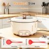 6 Liter Dual-Flavor Electric Shabu Shabu Hot Pot for 3-6 Guests, Non-Stick Coating Stainless Steel Hot Pot with Transparent Steam Vent Lid, Cool Wide