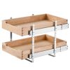 2 Tier Pull Out Cabinet Organizer, 14"W x 21"D Cabinet Drawer, Soft Close Slide out Shelf, Heavy-Duty Sliding Wood Drawer, Adjustable Base Cabinet Or
