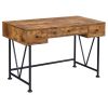 Antique Nutmeg and Black 3-drawer Writing Desk