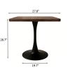 Square Dining Table, 27.6" Tulip Table with Thickened Edge Decor Tabletop & Metal Pedestal, Mid Century Modern Bistro Table for Kitchen, Small Places