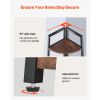 5 Tier Corner Shelf, 70" Tall Corner Bookshelf with Metal Frame & Wooden Shelves, Industrial Corner Ladder Shelf for Living Room, Bedroom, Office, Ru
