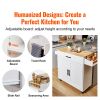 Kitchen Island Cart with Solid Wood Top, 35.4" Width Mobile Carts with Storage Cabinet, Rolling Kitchen Table with Spice Rack, Towel Rack, Drop Leaf