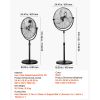 Industrial Pedestal Fan, 20 Inch Standing Fan with 46.9 to 59.6 Inches Adjustable Height, Floor Fans with 3 Adjustable Speeds, High Power Fans for Wa