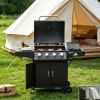 52" Barbecue Grill with Wheels 4+1 Burner Liquid Propane Gas Grill
