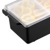 Chilled Condiment Server, 4 Compartment Ice Cooled Condiment Serving Container, Chilled Garnish Tray Bar Caddy with Lid, for Bartending & Serving Tac
