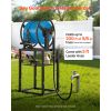 Freestanding Garden Hose Reel, Holds 200 Feet of 5/8-inch Hose, Wall Mount or Ground Mount, Detachable Holder Stand with Storage Rack, 5 ft Leader Ho