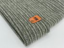 Modern Theta Stitch Contrast Cuffed Beanie (Patent Pending Design)-Gray/Green, Made in USA