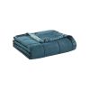 Lightweight Down Alternative Blanket with Satin Trim Teal King
